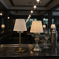 Lampe à bougie rétro en fer et lin, coupe-vent, avec interrupteur LED à piles, design simple pour restaurant et bar
