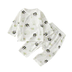 Conjunto de Pijamas para Niños, Algodón Puro, Manga Larga, Estampado de Panda de Dibujos Animados, Ropa de Dormir para Bebés, Ropa de Verano - Product Image 5