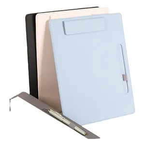 A4 Strong Magnetic Leather Clipboard Portable Smooth Office Business Folder Pen Holder Loop Classroom Document Filing