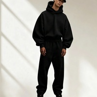 Ensembles de sweats à capuche et pantalons de survêtement surdimensionnés de haute qualité, personnalisés, 450 g/m², style streetwear, deux pièces en coton pour hommes