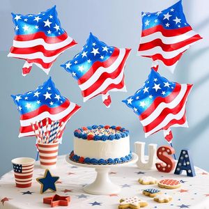 Bulk 18 Inch Patriotic American Flag Star-shaped Foil <b>Balloon</b>, Metallic Party <b>Balloon</b> for 4th of July Independence Day <b>Decor</b> - Product Image 2