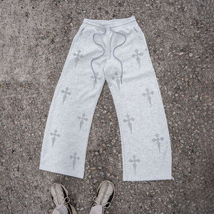 त्वरित शुष्क प्लस आकार बैगी चौड़े पैर पैंट पुरुषों की सड़क पहनते हैं पुरुषों की सड़क पर कस्टम क्रॉस गैंडा डिजाइन - Product Image 3