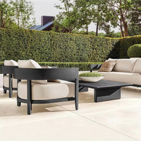 Ensemble de canapés modernes en alliage d'aluminium pour l'extérieur, canapé de jardin imperméable, mobilier d'extérieur pour patio, appartement, cour et villa