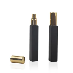 custom square matte black small pocket size luxury perfume spray bottles 10 ml glass perfume bottles wholesale