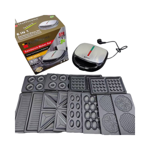 Kit de cuisson polyvalent Hoffmans 6 en 1, boîtier en acier inoxydable, gaufrier, grille-pain à sandwichs, appareil de cuisine électrique - Product Image 3