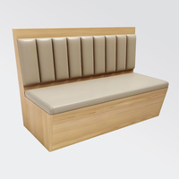 Vente en gros de sièges de cabine carrés en cuir et bois massif pour café, café, restauration rapide, ensemble de meubles de table et de chaise pour restaurant