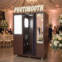 Cabina de Fotos Profesional de Lujo, Retro, de Madera, con Logotipo Personalizado, Todo en Uno, para Eventos de Boda