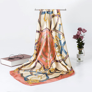 Của Phụ Nữ Lớn Vuông 90Cm Satin Lụa Giống Như Khăn Mùa Xuân Và Mùa Thu Mới Lớn Khăn Choàng Dài Chiều Dài Món Quà Kết Thúc Tốt Đẹp Bán Buôn - Product Image 6