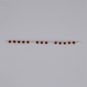 Timeless Accessories Classic 925 Silver Bracelet Engraved Accents Natural <b>Crystal</b> Hexa Rudraksha Made India for Special - Product Image 3