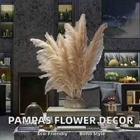 Bouquet de fleurs séchées naturelles en plumes de lapin de la pampa et coton, pour arrangements bohèmes de mariage, emballage de Pâques, 43-60cm