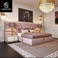 Neues Modernes Design Hochwertiges Luxus-Doppelbett aus Weichem Leder in Super-King-Size-Größe mit Bettrahmen