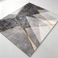 Tapis moderne en fibre de polyester tissé rectangulaire, grand format, motif Ikat, résistant aux taches, tapis de prière