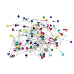 도매 800pcs 38mm 바느질 바늘 멀티 컬러 진주 머리 핀 흰 종이 상자 다채로운 구슬 바늘 - Product Image 5