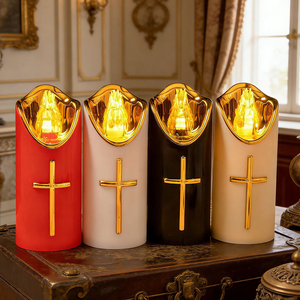 Bougies LED électroniques en gros avec flamme vacillante, <span class=keywords><strong>à</strong></span> piles, <span class=keywords><strong>pour</strong></span> la prière en église, la décoration d'Halloween, les cimetières - Product Image 4