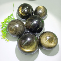 Sphères d'obsidienne dorée de 6 à 8 cm, cristal de quartz, boules d'obsidienne dorée pour la méditation
