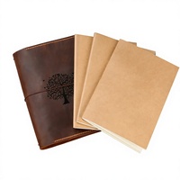 Cubierta de Cuaderno de Cuero Personalizada, Recargable, A5/A6, Triple Pliegue, Color y Logotipo Personalizados, Regalo Promocional