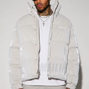 Custom <b>Men</b> Winter Fashion Reflective Puffer <b>Jacket</b> High Quality Waterproof Down Coat With Plus Size Zip up <b>Jackets</b> Manufacturer - Product Image 1