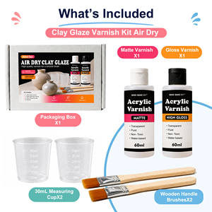 Kit de <span class=keywords><strong>vernis</strong></span> acrylique transparent multi-usages TIMESRUI, finition mate ou brillante, étanche, pour argile auto-durcissante, argile polymère, <span class=keywords><strong>bois</strong></span>, <span class=keywords><strong>peinture</strong></span> acrylique - Product Image 2
