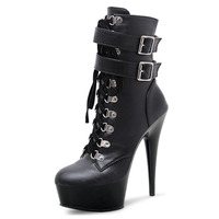 Chaussures de fétichisme de 15 cm pour travestissement, chaussures de pole dance, chaussures de strip-teaseuse, chaussures de danseuse de club, mode sexy gothique, costume complet, plateforme pour femmes