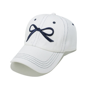 Mode en extérieur, logo personnalisé, 6 panneaux en coton, broderie 3D d'un nœud en denim, style coréen, chapeau de sport, toque, casquette de baseball - Product Image 5