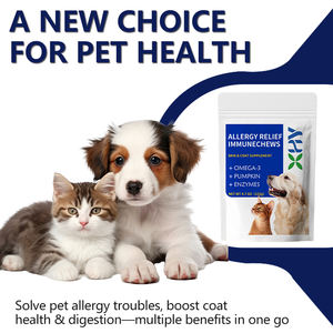 Private Label Großhandel Haustier-Kauartikel Gesundheitspflege Allergie-Linderung Snack Nahrungsergänzungsmittel Organische Allergie-Linderungs-Kaubonbons - Product Image 5