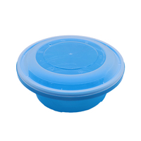 Boîte alimentaire ronde en plastique avec couvercle transparent, micro-ondable, jetable, pour plats à emporter