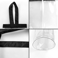 Sac Réfrigérant Rond Sûr en PVC pour Bouteille de Vin, Seau à Glace Portable et Pliable, Pochette Rafraîchissante Transparente avec Poignée en Nylon