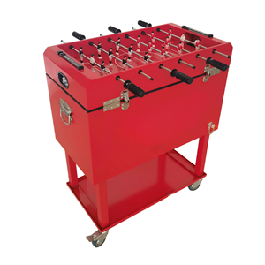 Carrito Enfriador de Fútbol de Mesa Enrollable Práctico de 49L/65L, Cubo de Hielo Metálico con Ruedas para Mantener Fresco, Ideal para Fiestas - Product Image 1