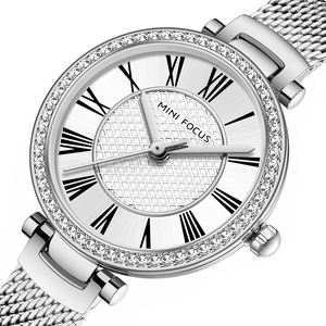 MINI FOCUS MF0424L Montre pour femme, bijoux tendances en acier inoxydable avec <span class=keywords><strong>maille</strong></span>, montres à quartz, montre de luxe en or rose pour femme - Product Image 1