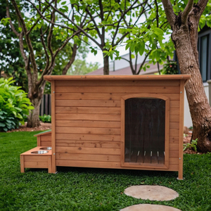 Casa de Perro Grande de Madera para Exteriores, Techo Impermeable, Ecológica y Moderna, para Perros Medianos - Product Image 2