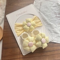 Ensemble de chaussettes et bandeaux pour nouveau-nés en coton, chaussettes pour bébés filles, couleur unie, chaussettes à fleurs pour bébés