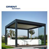 Panneaux solaires transparents de style moderne Pergola Patio persiennes automatiques Toit persienne Pergola en aluminium