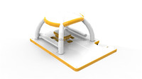 Station d'accueil gonflable commerciale pliable, plate-forme avec tente pour fête aquatique d'été