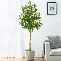 Arbre de citron artificiel en plastique de style nordique, plante en pot, écologique, durable, haute simulation, multi-pièces, pour Noël et mariage