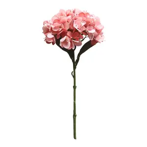 35cm Alto 8 Cores 16cm Dia Única Haste De Seda Tecido Hortênsia Flores Artificiais Flores Decorativas para Casamento Decoração de Casa
