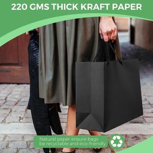Sac en papier haut de gamme avec poignée, imprimé avec logo, pour promotion, cadeau, shopping, bijoux, or et noir - Product Image 5