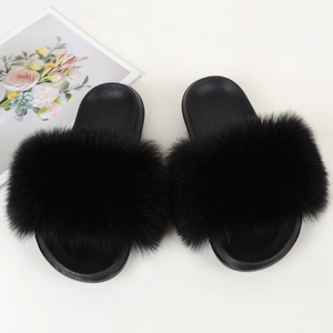 <span class=keywords><strong>Mules</strong></span> d'intérieur en fourrure synthétique rose et blanche pour femmes, pantoufles douillettes de luxe pour l'<span class=keywords><strong>hiver</strong></span>, logo personnalisé, sandales moelleuses - Product Image 3