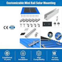 Penjualan Panas Mini Rail Solar Panel Mount Aluminium PV Mini Rail Mounting Kit untuk Atap Logam Trapesium Pemasangan Mudah dan Cepat