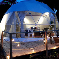 Tentes à dôme géodésique personnalisables avec poteaux en aluminium en tissu de verre/PVC/Oxford pour salle de bain, pour garden parties, pour glamping dome house