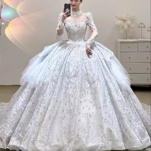 Vestido de Novia Elegante con Cuentas y Cristales, Escote Corazón, Encaje y Borlas, Modelo Lsjj88 - Product Image 1
