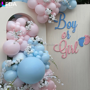 LEDA งานแต่งงานและตกแต่งงานอีเว้นท์ ฉากหลังอะคริลิคทรงสี่เหลี่ยมสีขาวสำหรับงานเลี้ยงเด็กสไตล์เรียบง่ายทันสมัย พร้อมลูกโป่งแขวน - Product Image 2