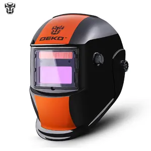 Deko capacete de solda, capacete de solda com material de soldagem mz236 laranja pp, lente de solda automática para escurecimento automático
