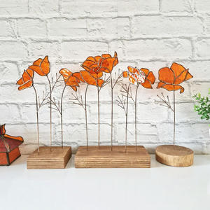 Artesanato em Vidro Colorido Art Deco Feito à Mão Painel de Flores Botânicas Decoração de Janela Artesanato em Vidro - Product Image 1