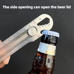 स्टेनलेस स्टील 18 मिमी 20 ब्लेड आउटडोर उपकरण उपयोगिता कैंपिंग चाकू 6 में 1 मल्टी-फंक्शन नॉब लॉकिंग चाकू - Product Image 4