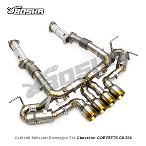 ท่อไอเสีย Catback แบบ Free Flow Downpipe สำหรับ Chevrolet CORVETTE C8 Z06 ปี 2019-2025 ยี่ห้อ Boska ผลิตจากไทเทเนียม พร้อมระบบวาล์ว OEM จากโรงงาน 3 - Product Image 3