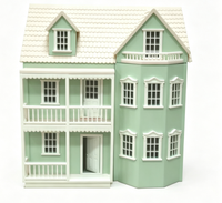 Maison de poupée miniature en bois, grande maison de poupée, maison de village personnalisée, maison à l'échelle 1:12