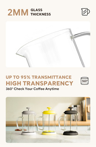 Offre Spéciale : Bouilloire à Café en Verre 800 ml avec Presse Française pour la Maison et le Bureau - Product Image 4