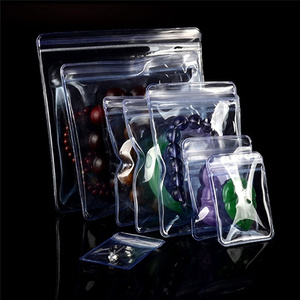 Custom Stud Earring Zipper Jewelry Packaging Bag Seal Storage Mini Pvc Clear Plastic Bags for Jewelry Packing