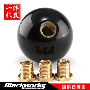 Car Gear <b>Shift</b> <b>Knob</b> Black Aluminum Alloy Round With Three Adapters Rustproof Universal Fit - Product Image 5