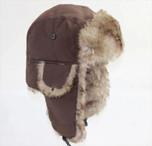 Phong cách mùa đông ushanka hat cho nam giới Thỏ lông lenin hat với Windproof tai cánh tà usr phong cách retro - Product Image 4